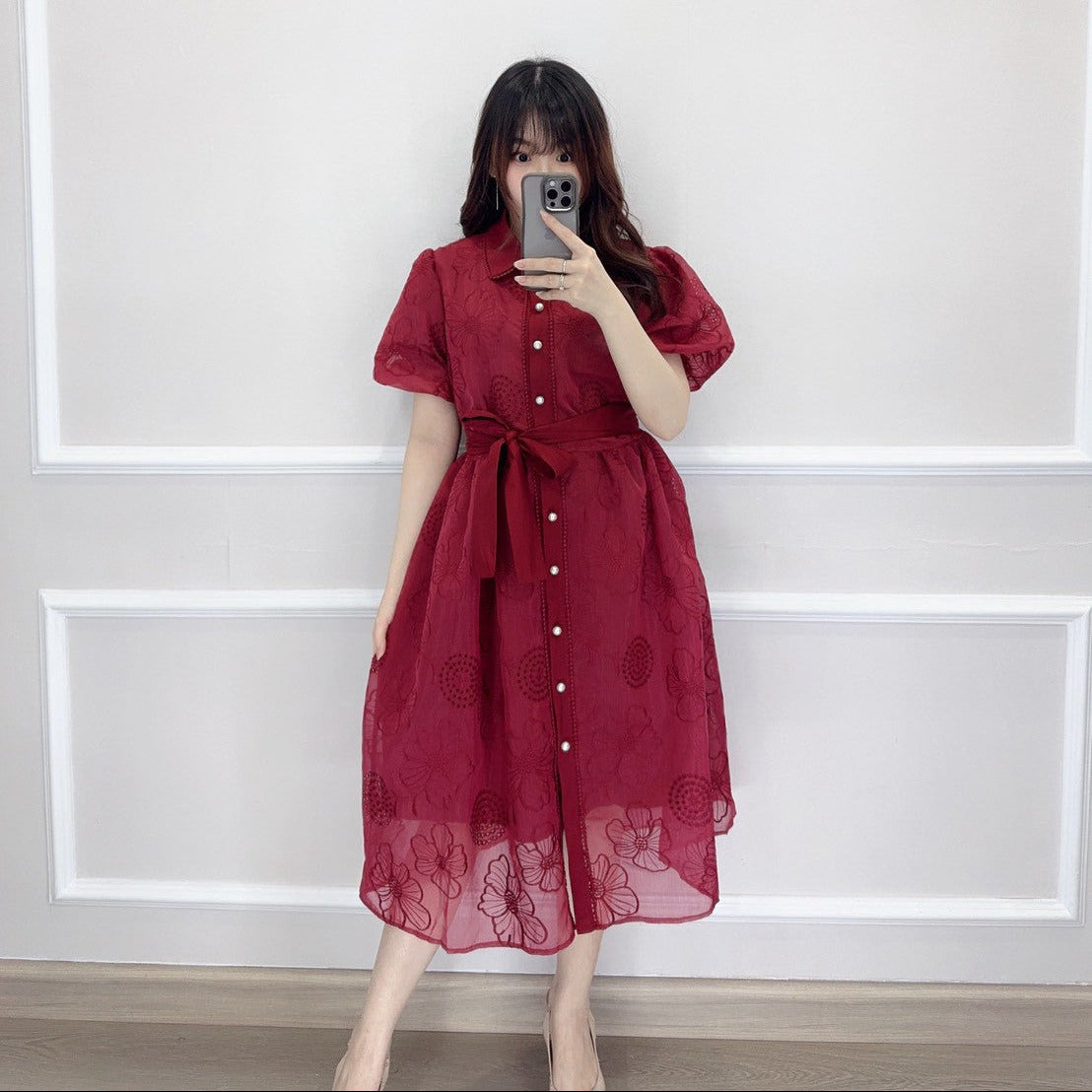SV 6826 – Rosette Pearl Dress